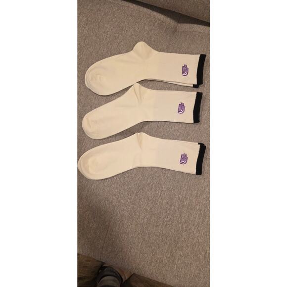 North Face Crew Sock 3P with Purple Logo Size Large NWOT - Picture 1 of 3